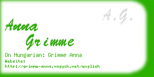 anna grimme business card